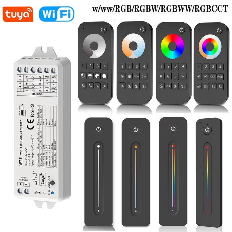 WT5 Tuya Wifi LED Ʈѷ 5in1  DC12V 24V RG..